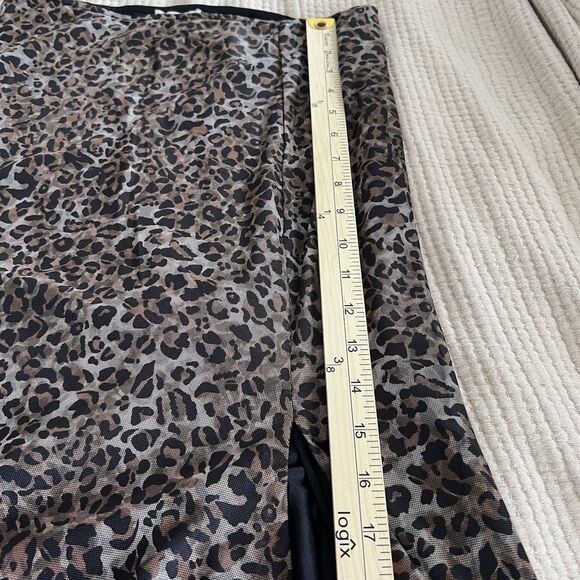 Peach Cheetah Animal Print Maxi Skirt Women Large Side Slit Elastic Waist Brown - Picture 14 of 15